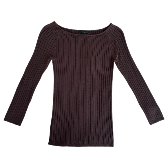 NWT Ann Taylor Elbow Sleeve Sweater Pure Chocolate Sz XS - Picture 4 of 9
